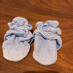 Blue striped zutano booties